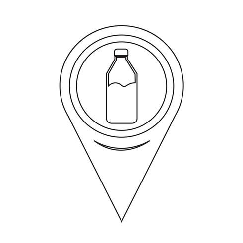 Kaart aanwijzer fles pictogram vector