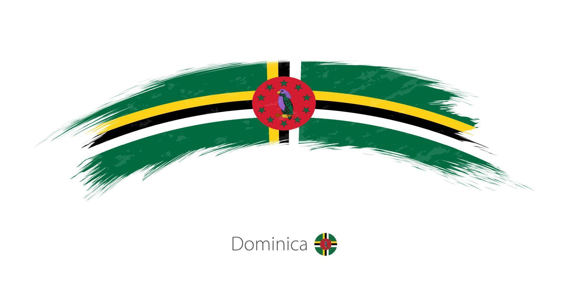 vlag van dominica in afgeronde grunge penseelstreek. vector