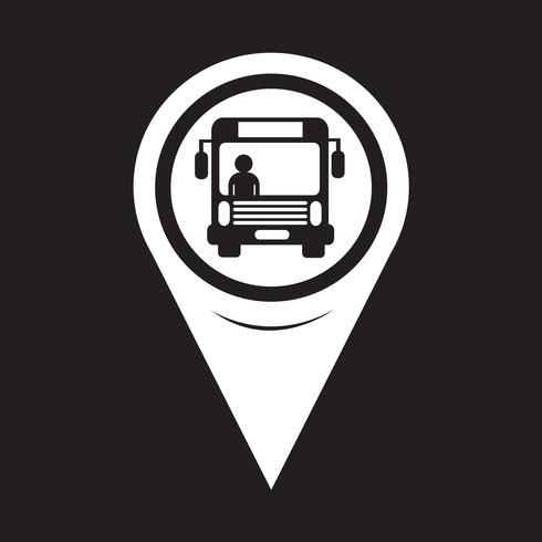 Kaart aanwijzer Bus pictogram vector