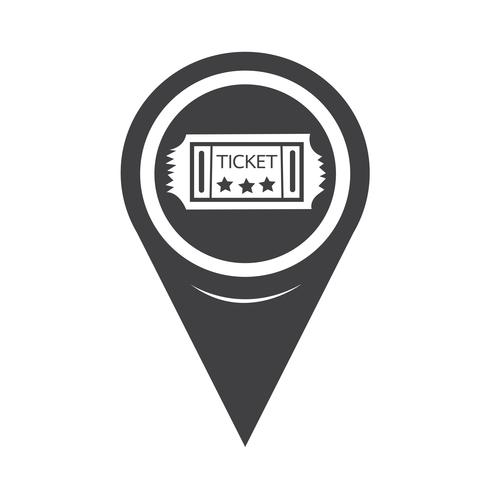 Kaart aanwijzer Ticket pictogram vector