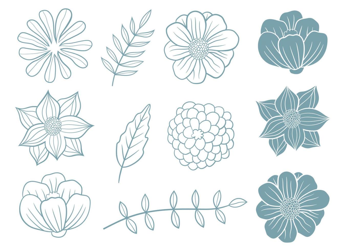 bloem set vector ontwerp illustratie geïsoleerd op een witte achtergrond