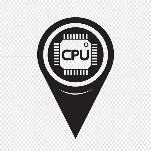 Kaartaanwijzer CPU-pictogram vector