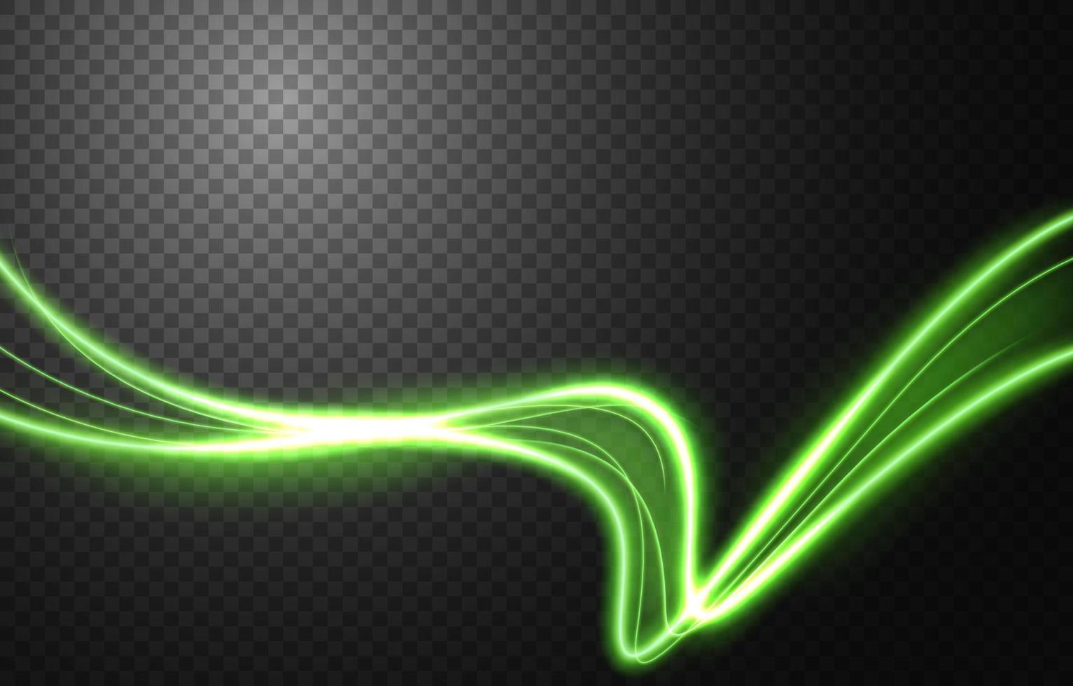 abstract lichtsnelheid bewegingseffect, groen lichtspoor. vector illustratie