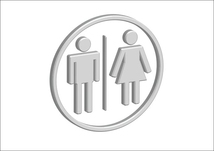 3D Pictogram Man Vrouw Tekenpictogrammen, toiletteken of toiletpictogram vector