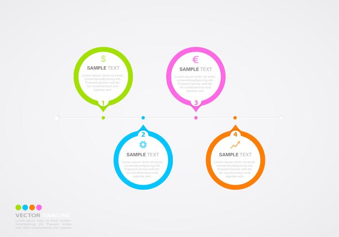 Horizontale Tijdlijn Infographic Vector Sjabloon