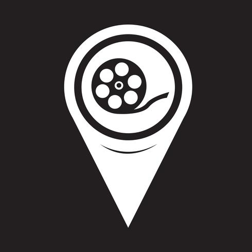 Kaartaanwijzer Filmspoel pictogram vector