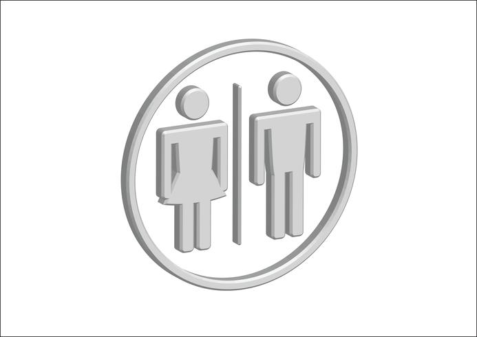 3D Pictogram Man Vrouw Tekenpictogrammen, toiletteken of toiletpictogram vector