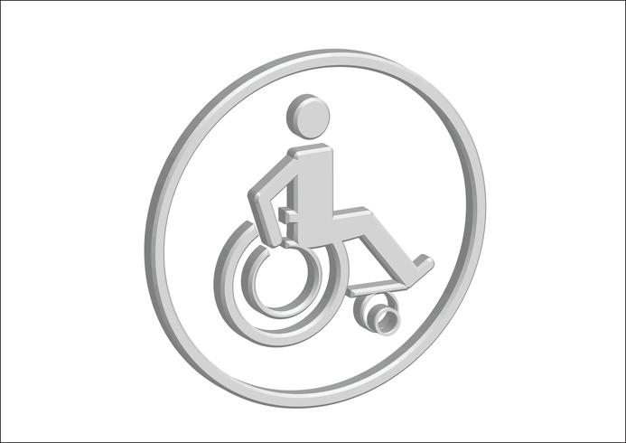 3D rolstoel Handicap pictogram ontwerp vector