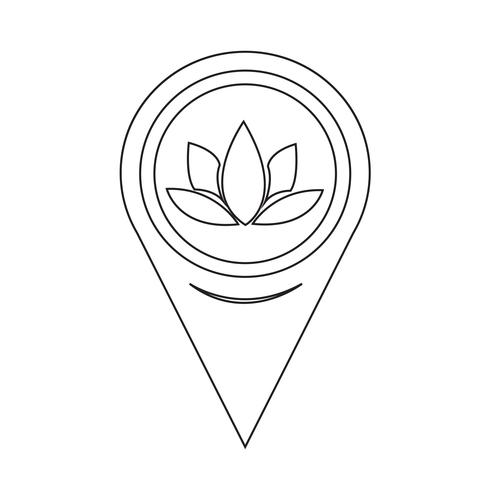 Kaartaanwijzer Lotus pictogram vector