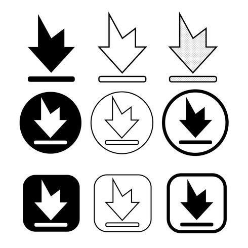 set van eenvoudige teken download pictogram vector