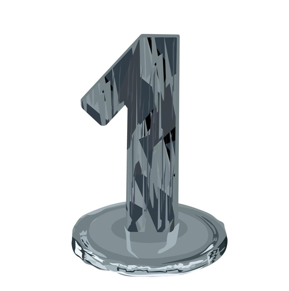 cijfer is nummer één voorraad vectorillustratie van. grote letter 1 in zilverkleur. een jaar op de taart. geïsoleerd op een witte achtergrond. vector