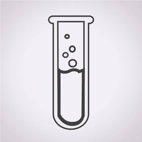 Lab Tube Icon, reageerbuis pictogram vector