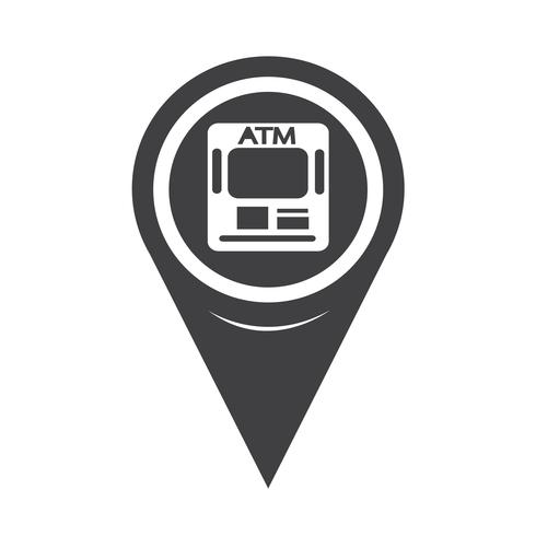 Kaartaanwijzer ATM-pictogram vector