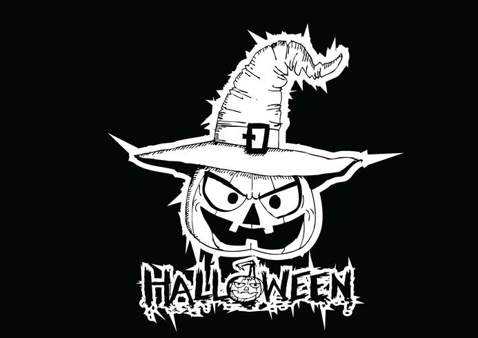 Halloween-kaart met pompoen vector