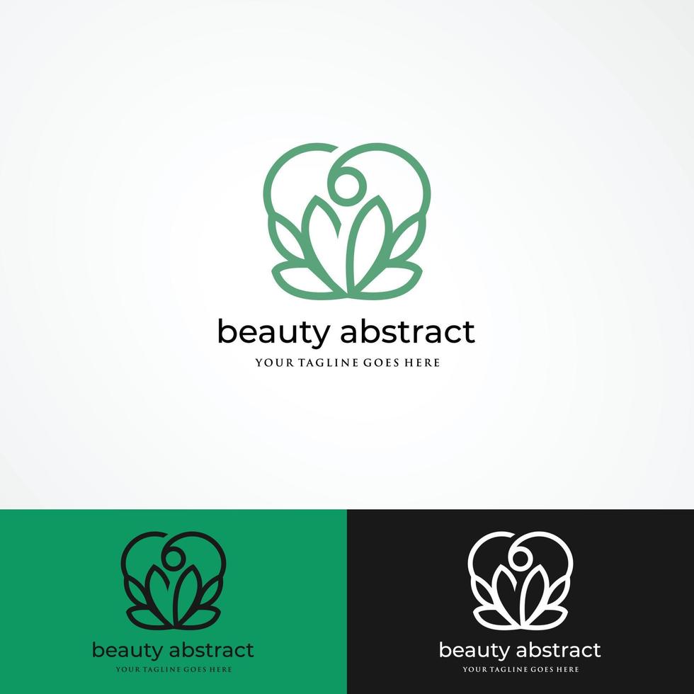 lotusbloem logo abstract beauty spa salon cosmetica merk lineair. lus blad logo vector luxe mode ontwerpsjabloon.