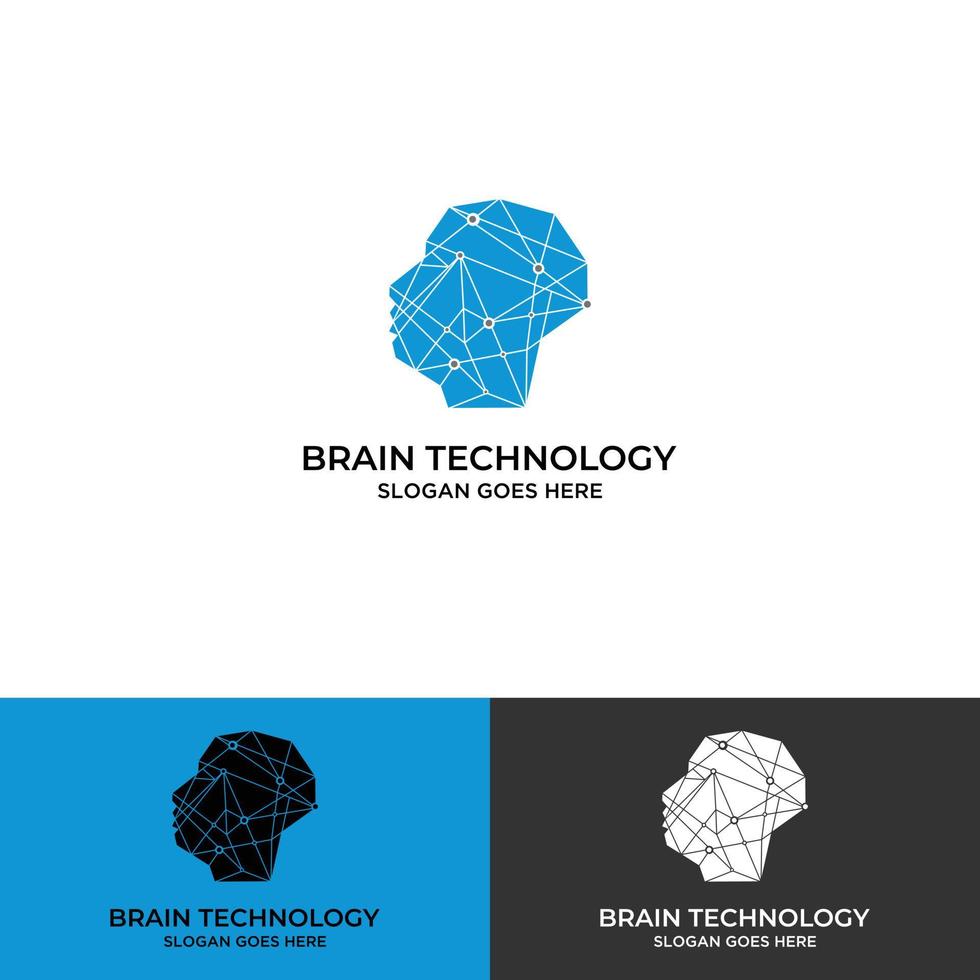 dot line hersenen logo sjabloon vector