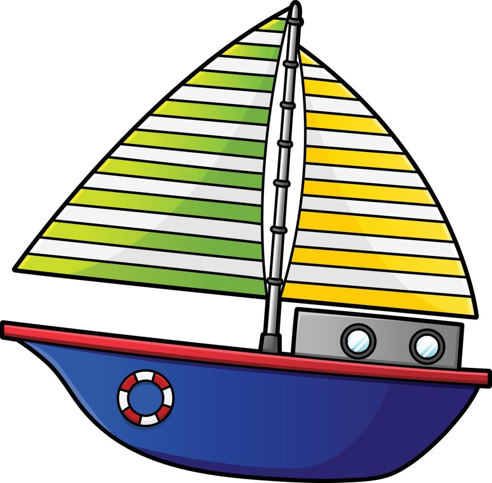 zeilboot cartoon clipart gekleurde illustratie vector