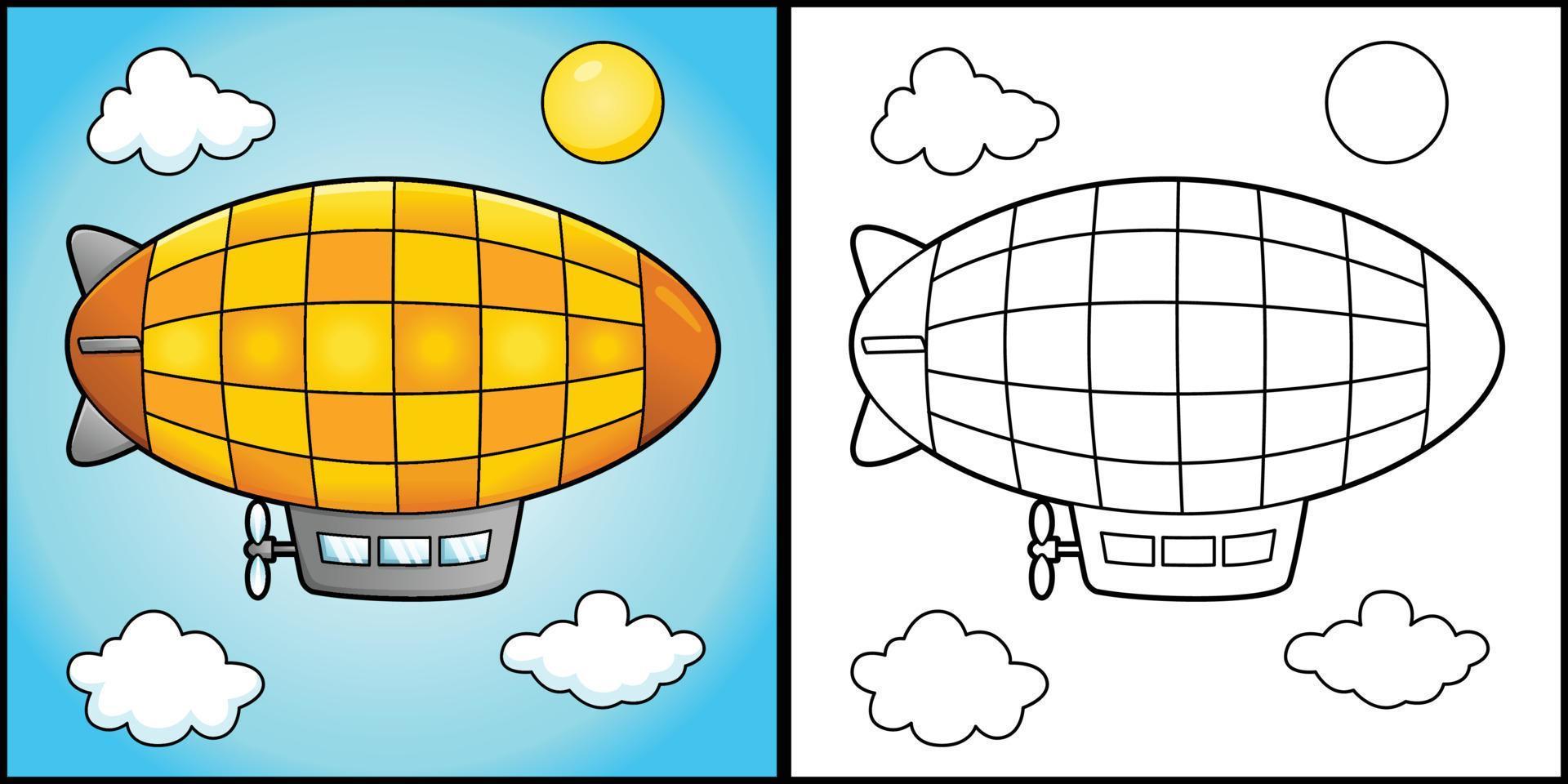 zeppelin kleurplaat voertuig illustratie vector