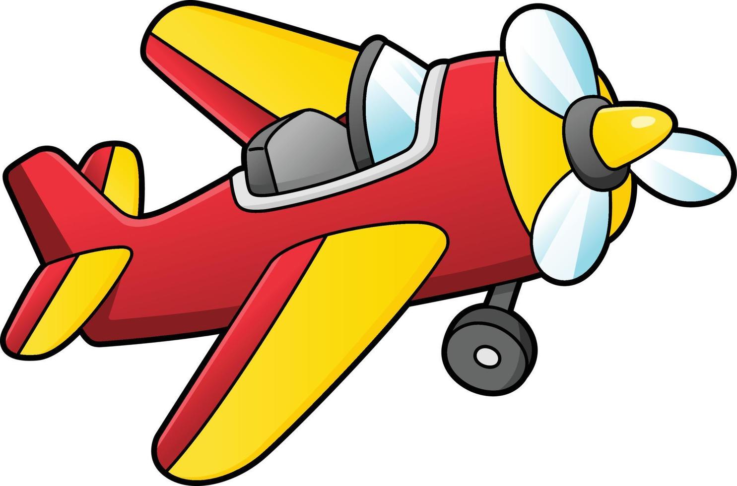 propeller vliegtuig cartoon clipart illustratie vector