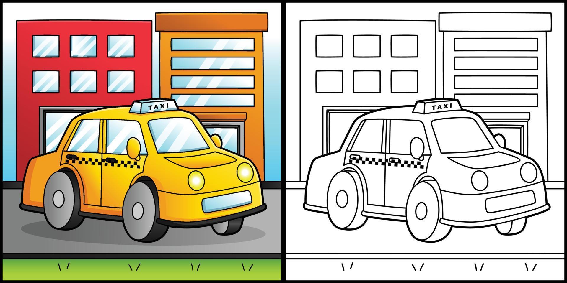 taxi kleurplaat voertuig illustratie vector