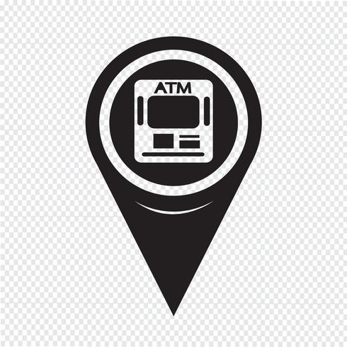 Kaartaanwijzer ATM-pictogram vector