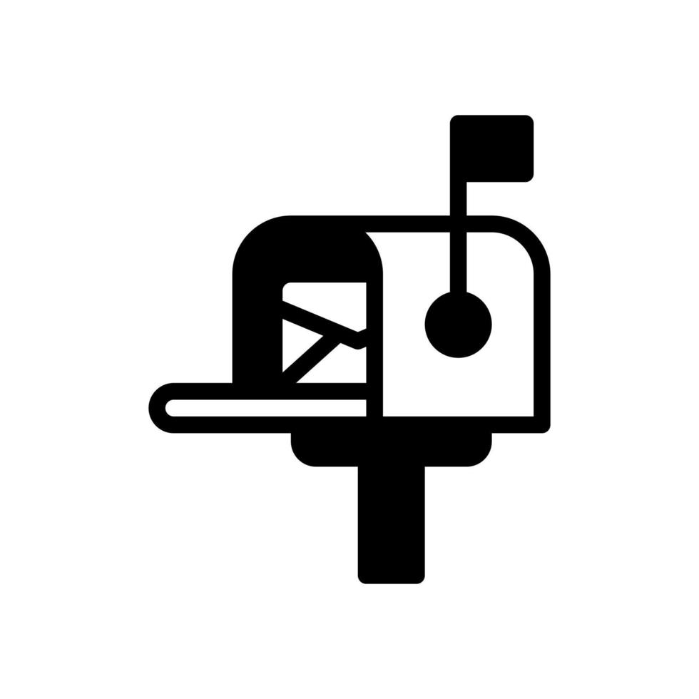 mailbox solide stijlicoon. vectorillustratie voor grafisch ontwerp, website, app vector