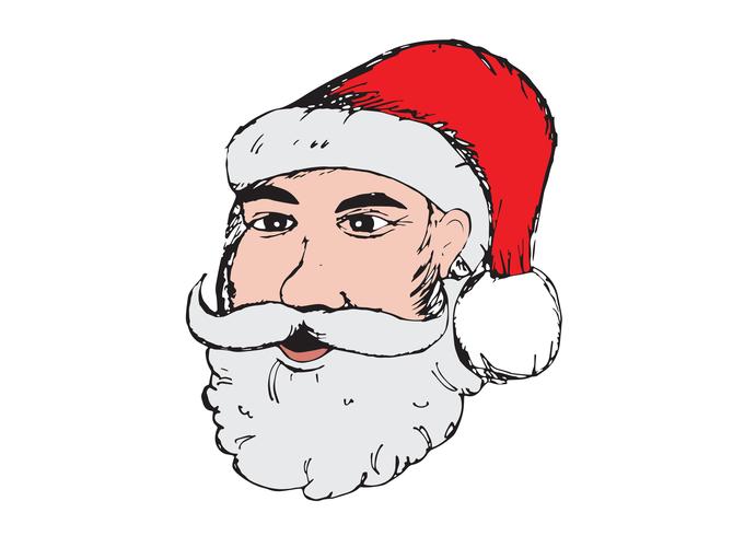 Santa Claus voor getrokken Kerstmishand vector