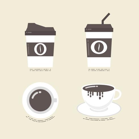 platte koffie pictogram vector