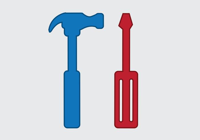 Tools en Hammer-pictogram vector