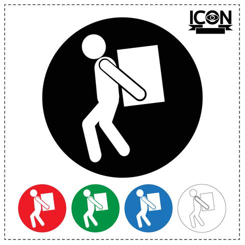 Man bewegende vak pictogram vector