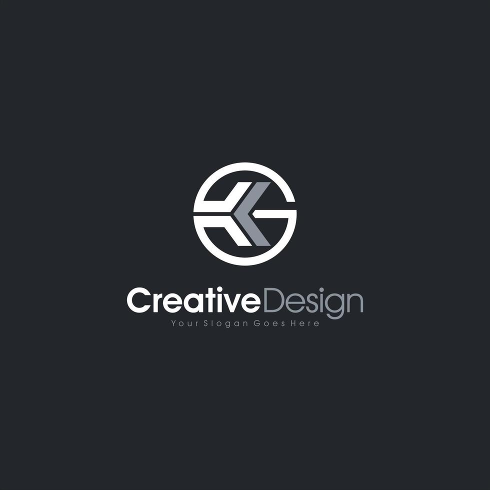 abstracte letter kg logo-ontwerp. creatieve, premium minimale embleem ontwerpsjabloon. grafisch alfabetsymbool voor bedrijfsidentiteit. initieel kg vectorelement creatief ontwerp vector