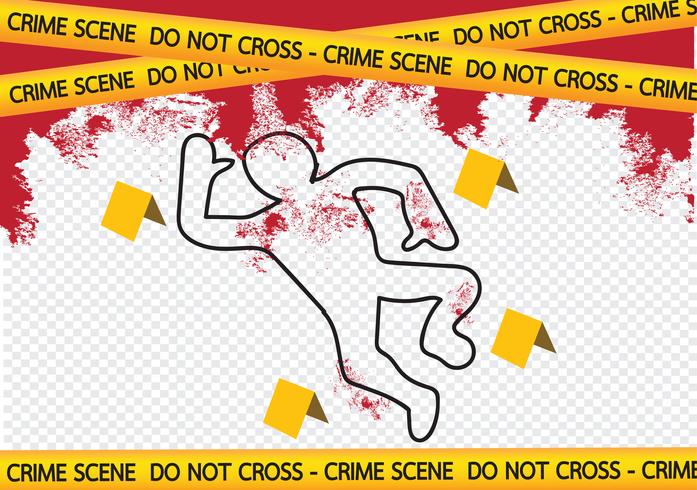 Crime scene gevaar tapes illustratie vector
