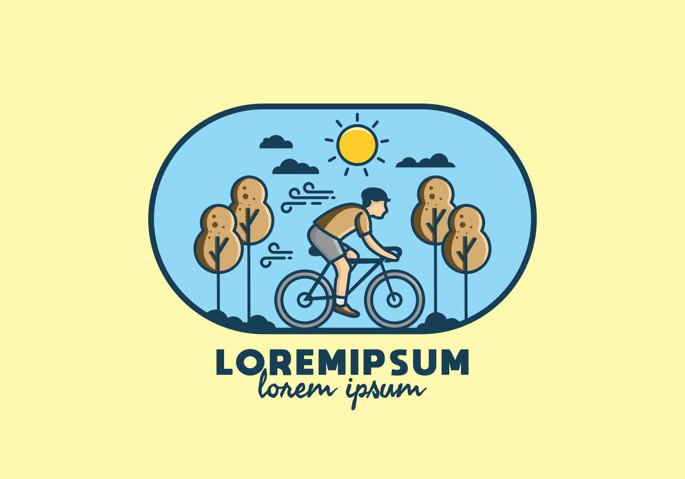 illustratie badge van fietsen vector