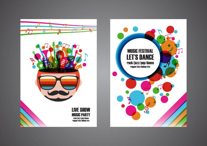 kleurrijke muziek festival poster vector
