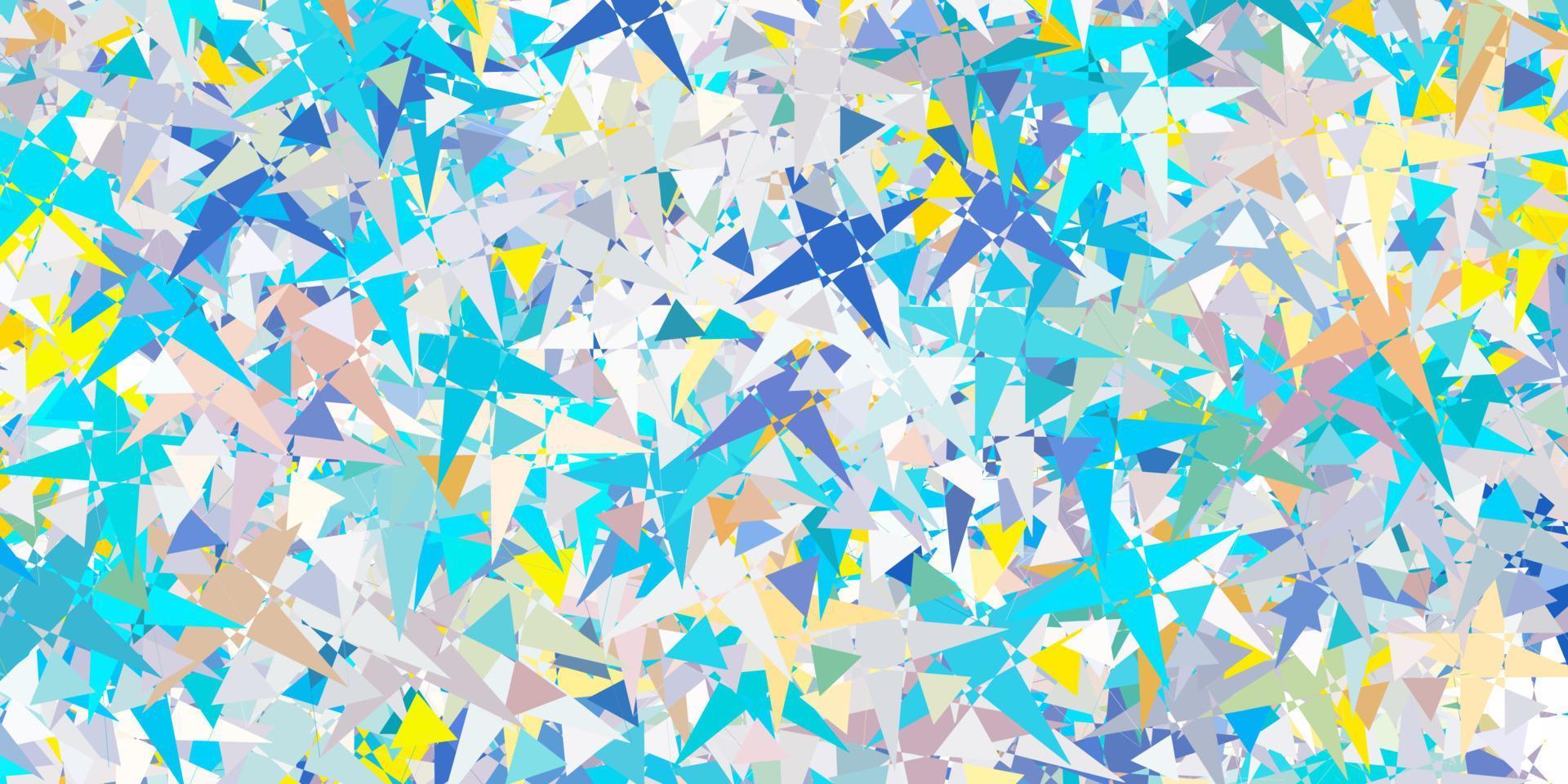 lichtblauwe, gele vectorlay-out met driehoeksvormen. vector