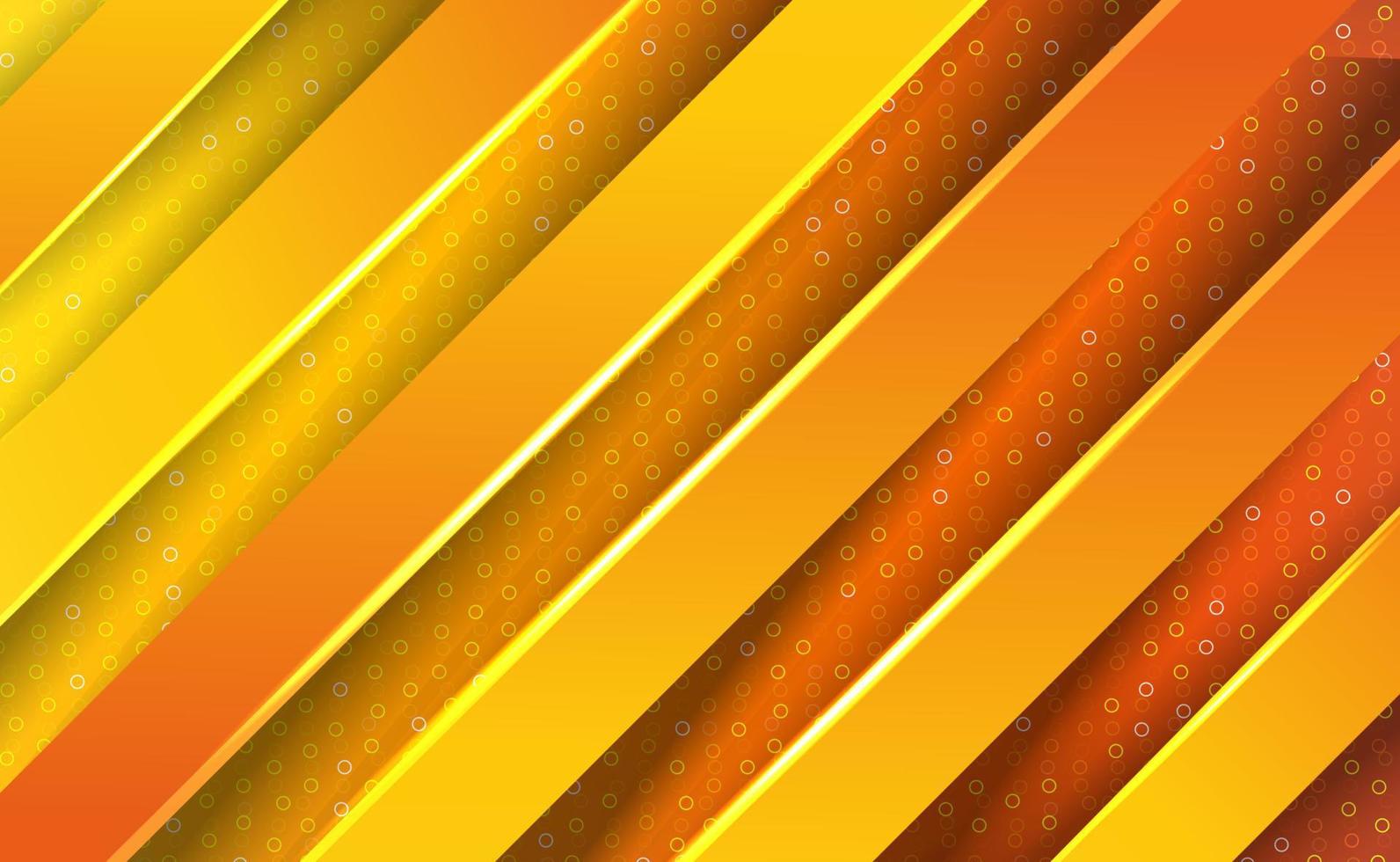 oranje papier gesneden achtergrond. abstracte realistische gelaagde papier gesneden decoratie getextureerd met gouden glitter halftoonpatroon effecten. spatie aan voor tekst vector