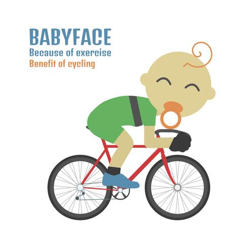 babyface fietser op wit vector