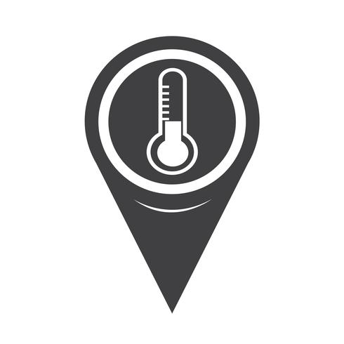 Kaart aanwijzer thermometer pictogram vector