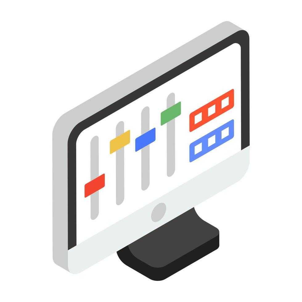 bedieningspaneelpictogram in isometrisch ontwerp vector