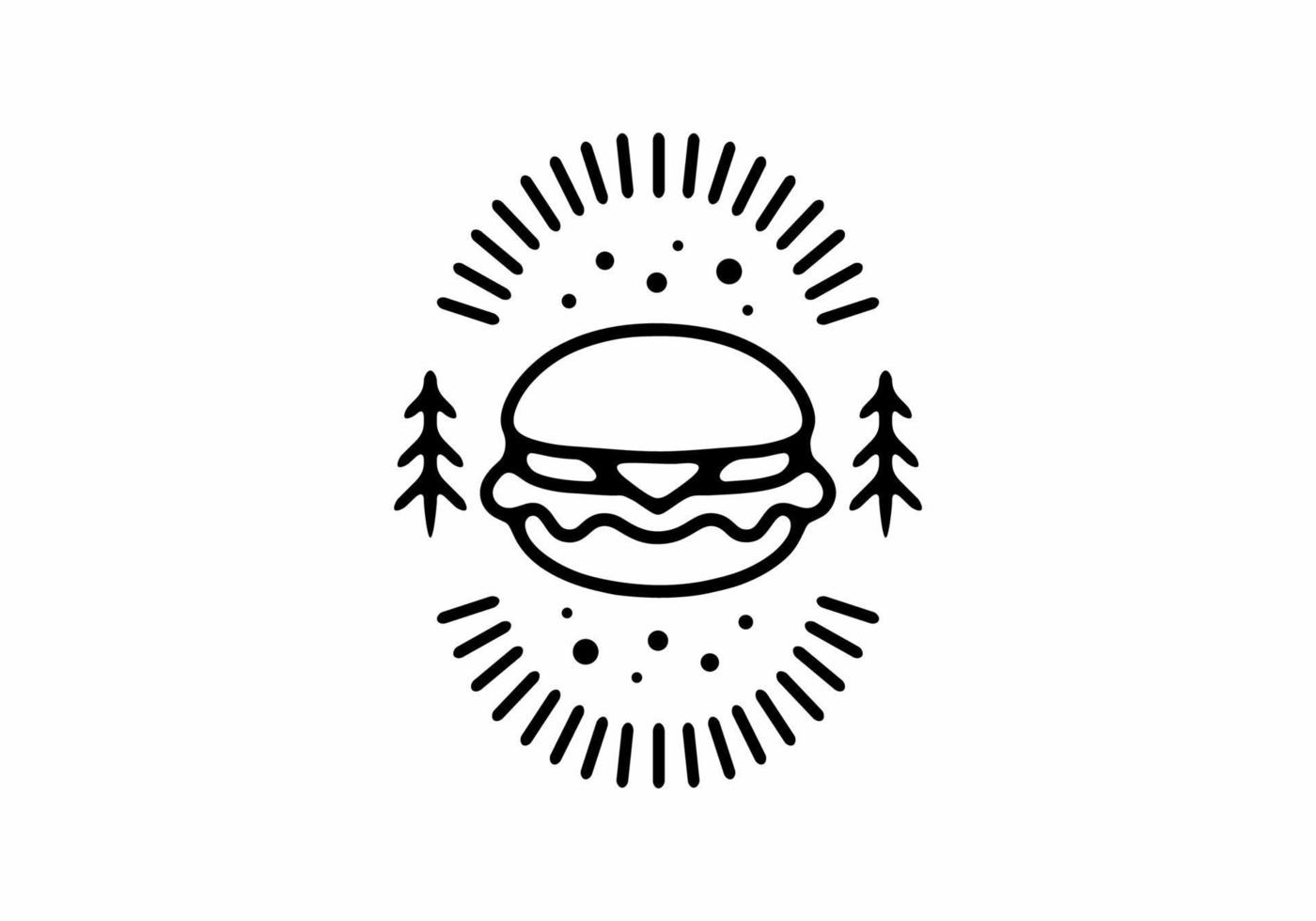 zwarte lijntekeningen van burgerbadge vector