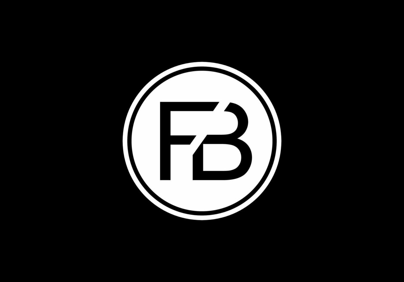 zwart wit fb beginletter logo vector