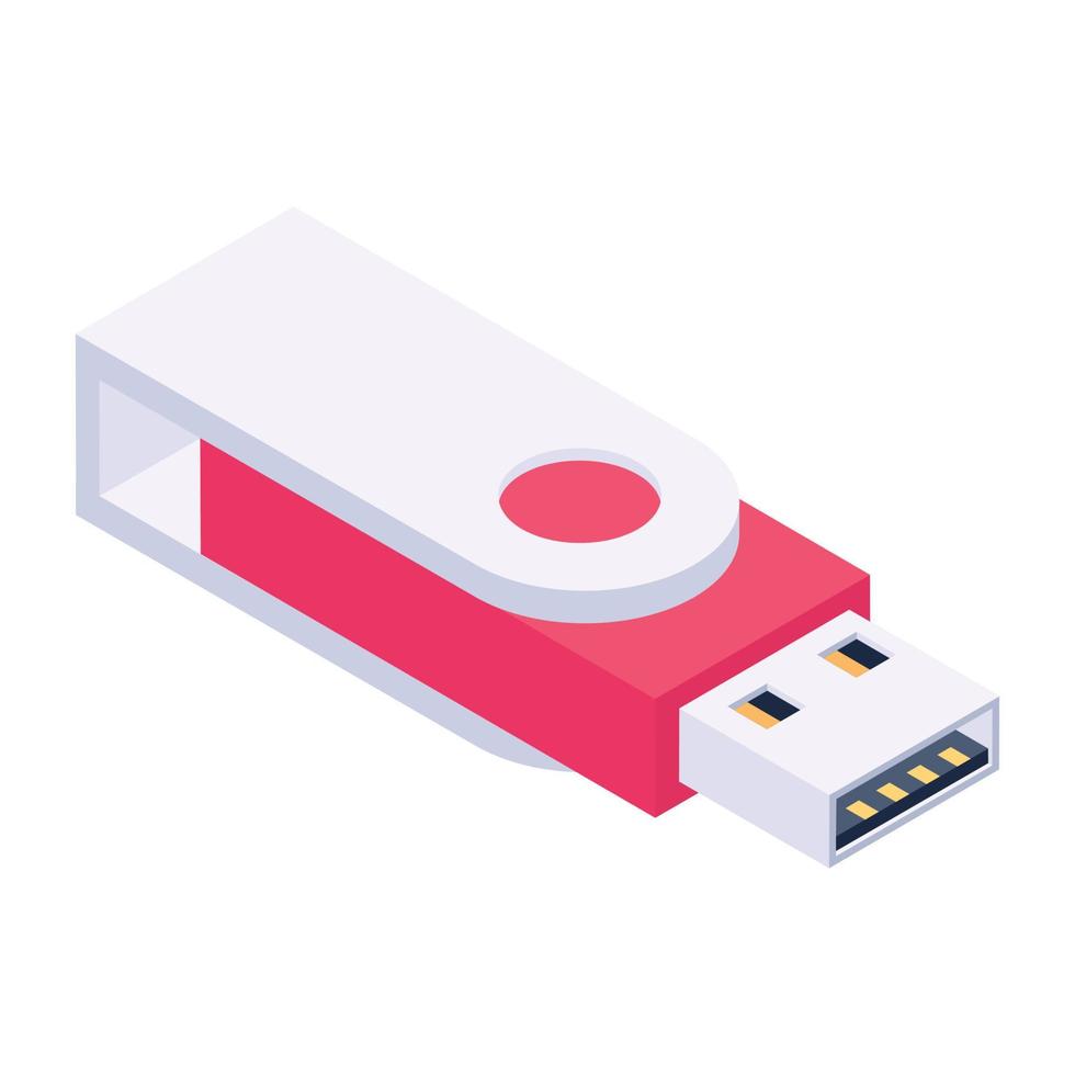 externe gegevensopslag, usb-pictogram in moderne stijl vector