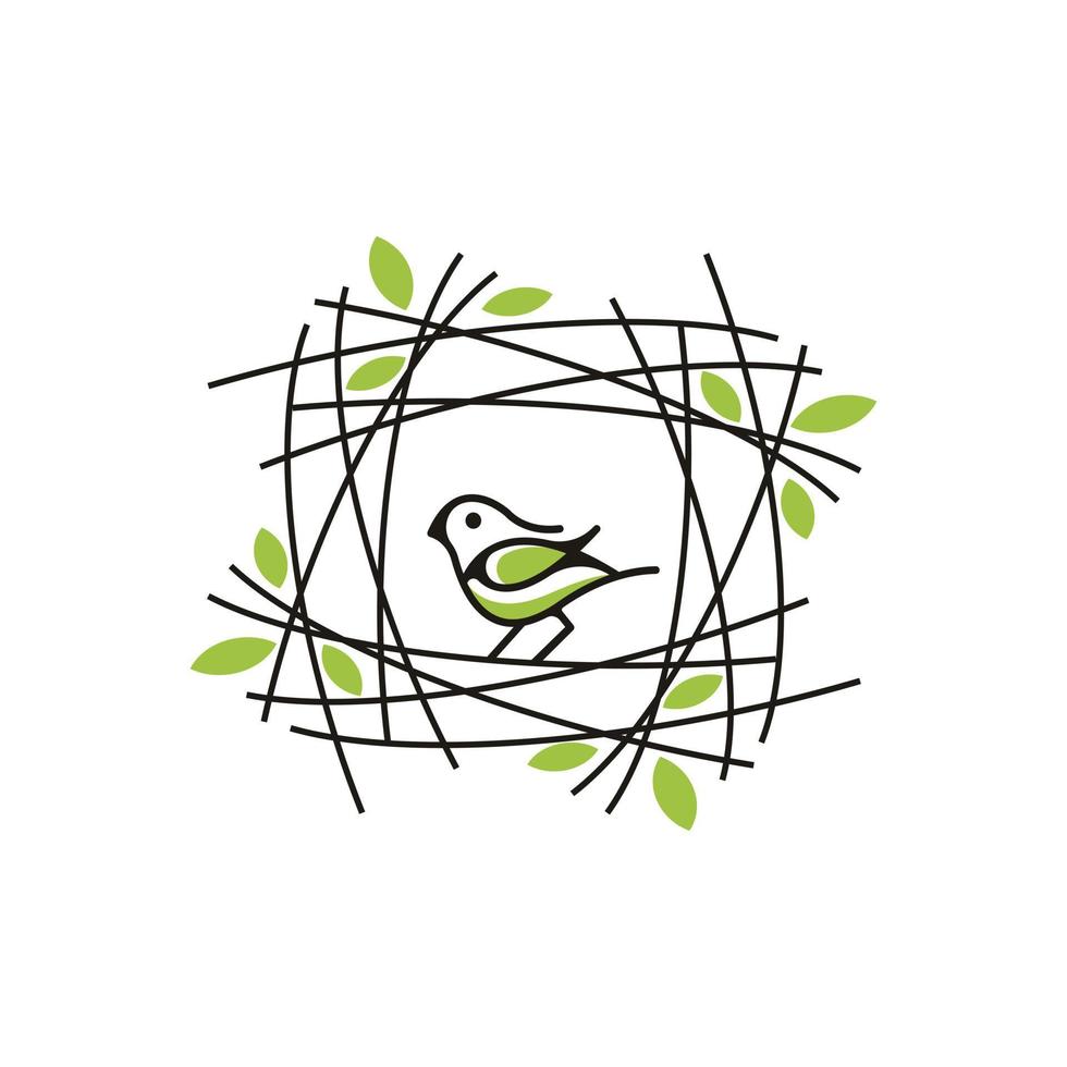 vogelnest pictogram lijn kunst stijl logo ontwerp inspiratie vector