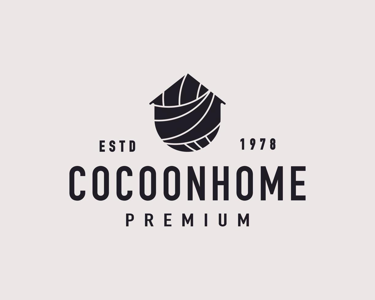 vintage retro cocon huis onroerend goed logo ontwerp inspiratie vector