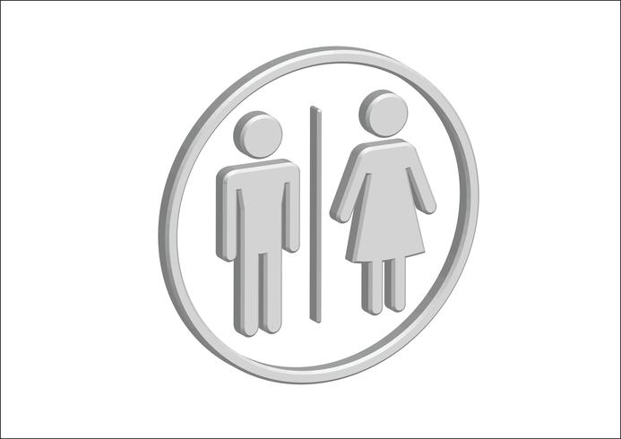 3D Pictogram Man Vrouw Tekenpictogrammen, toiletteken of toiletpictogram vector