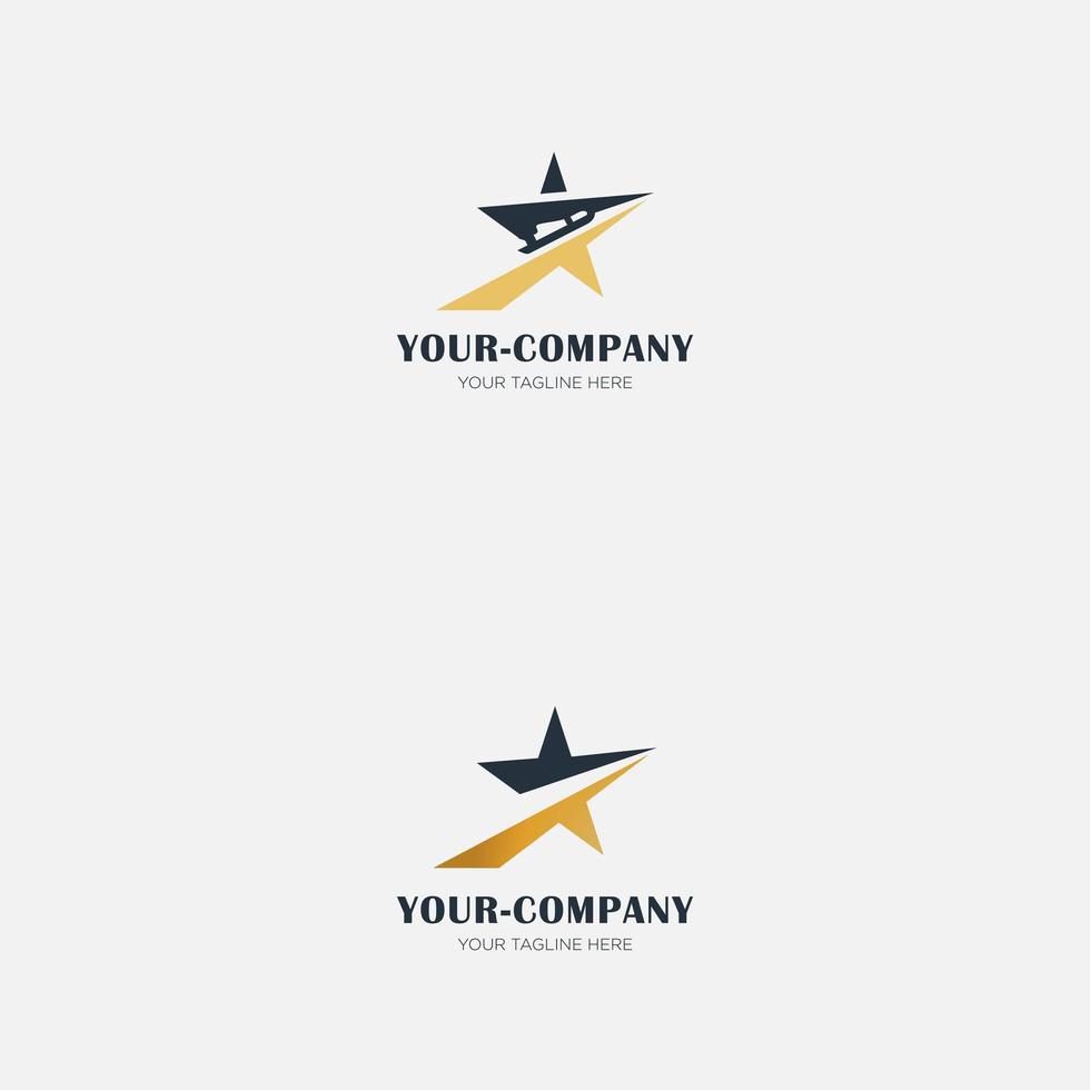 star blade en boot schaatsacademie logo-ontwerp vector