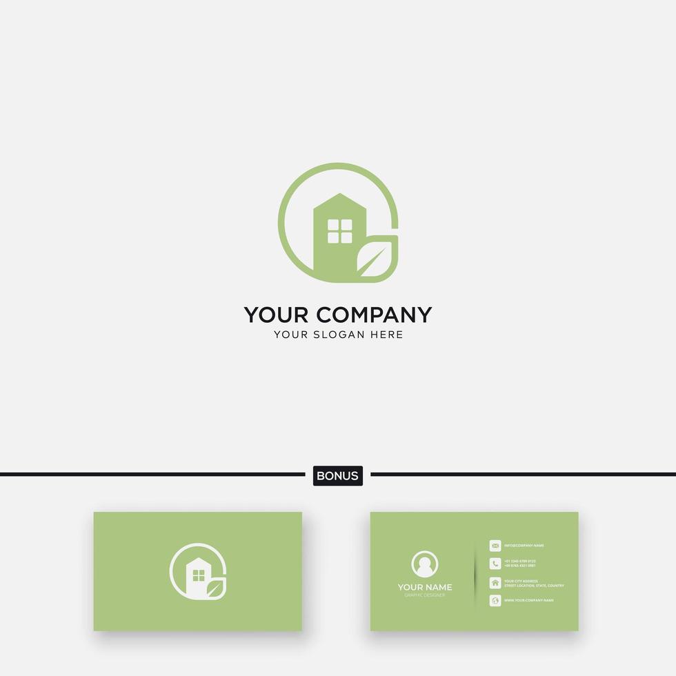 minimalistisch groen huis logo onroerend goed vector