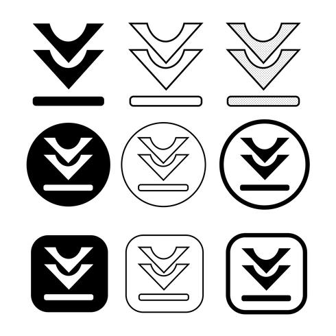 set van eenvoudige teken download pictogram vector