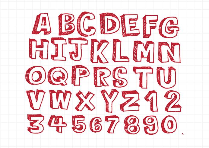 Hand getrokken brieven lettertype geschreven met een pen vector