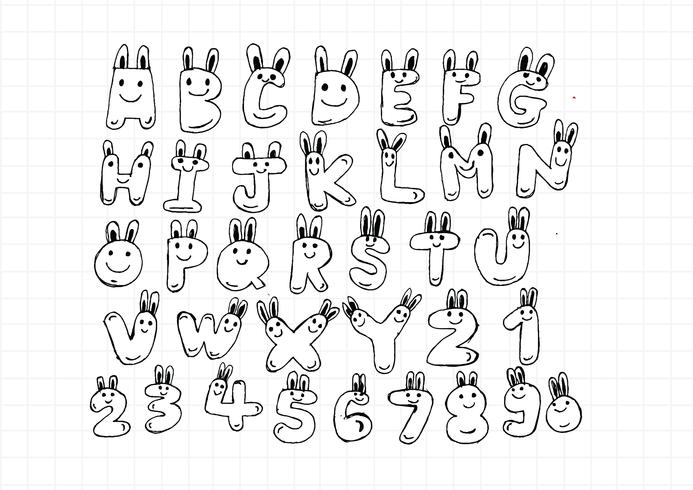 Hand getrokken brieven lettertype geschreven met een pen vector